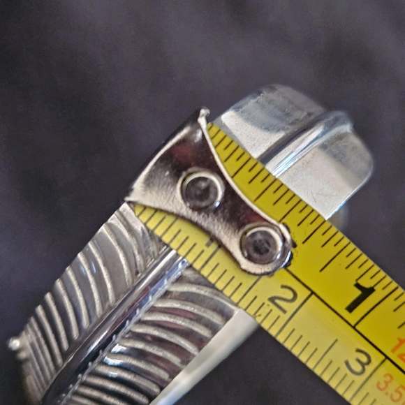 Douglas Etsitty Sterling Feather Cuff Bracelet Navajo Native American Signed - Picture 7 of 16